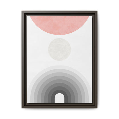 Minimalist Framed Matte Canvas Print - Abstract Circle & Gradient Design