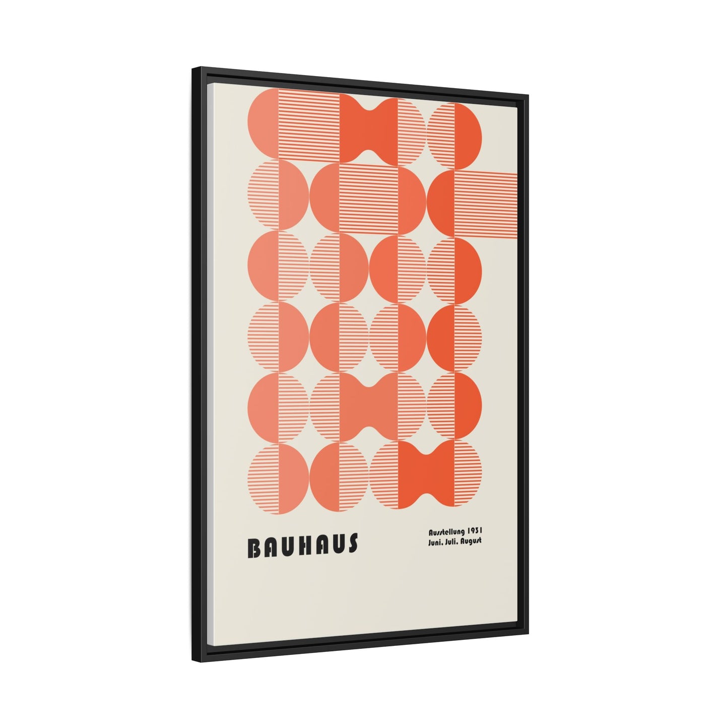 Modern Bauhaus Art Print - Framed Matte Canvas Decor