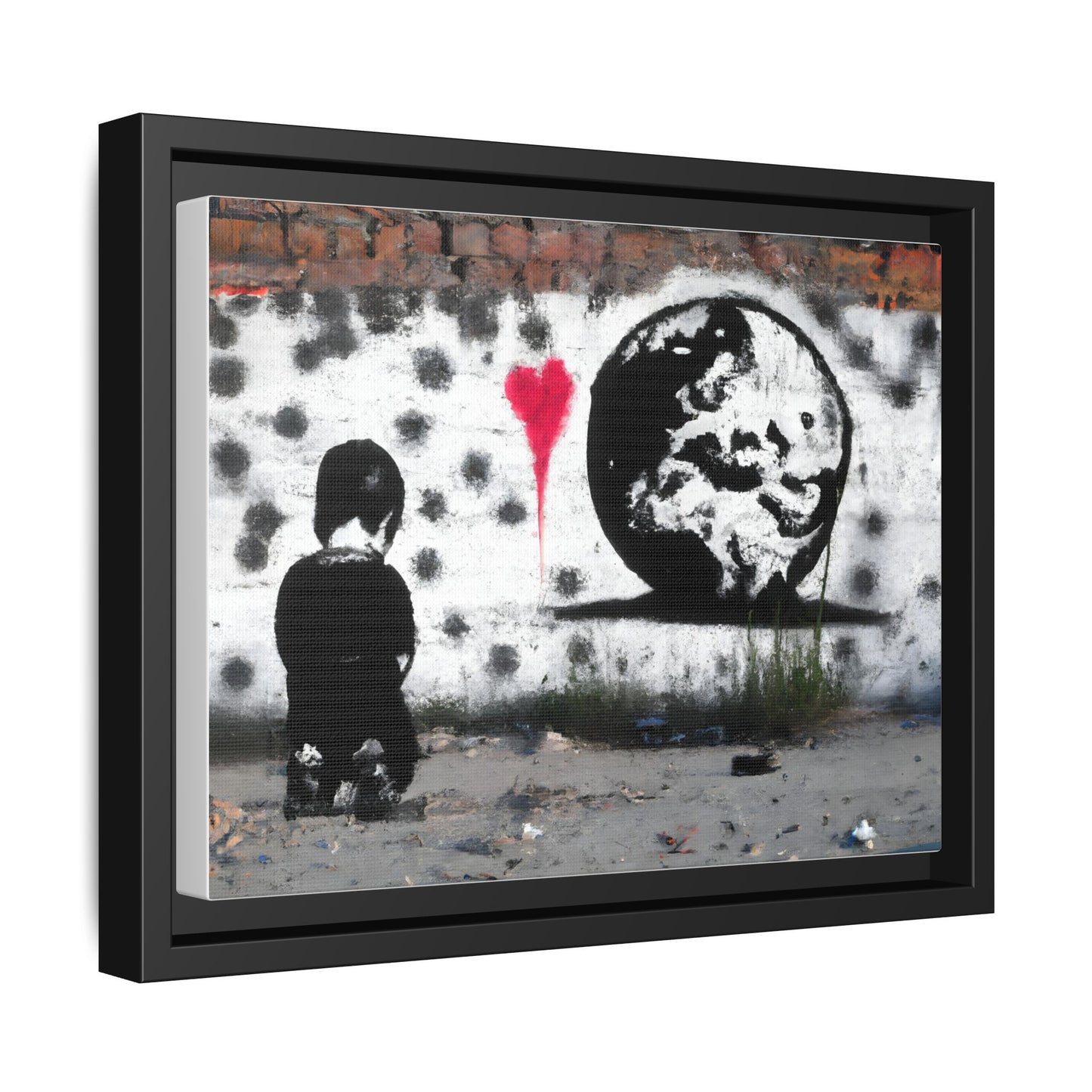 Framed Matte Canvas Art - Love for the World - Wall Decor for Home and Office