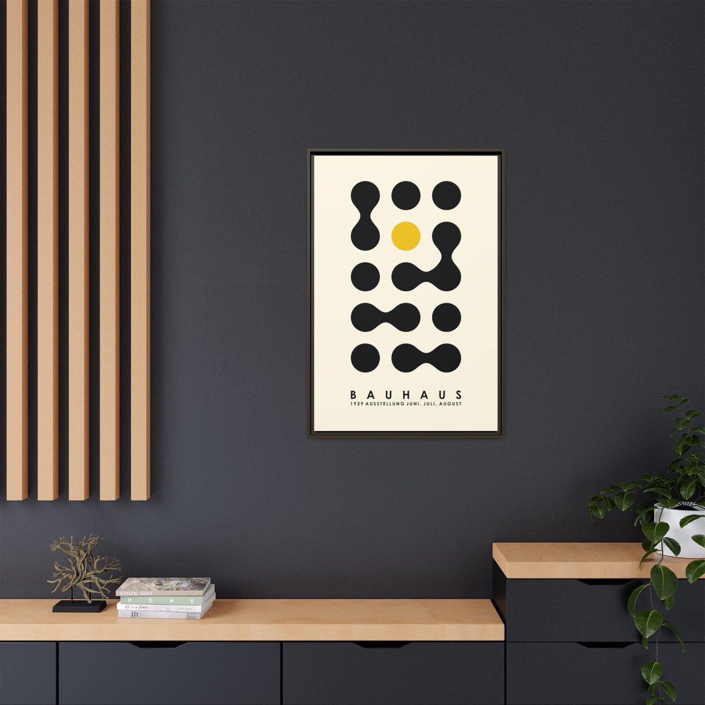 Bauhaus Inspired Framed Canvas Art - Modern Wall Decor