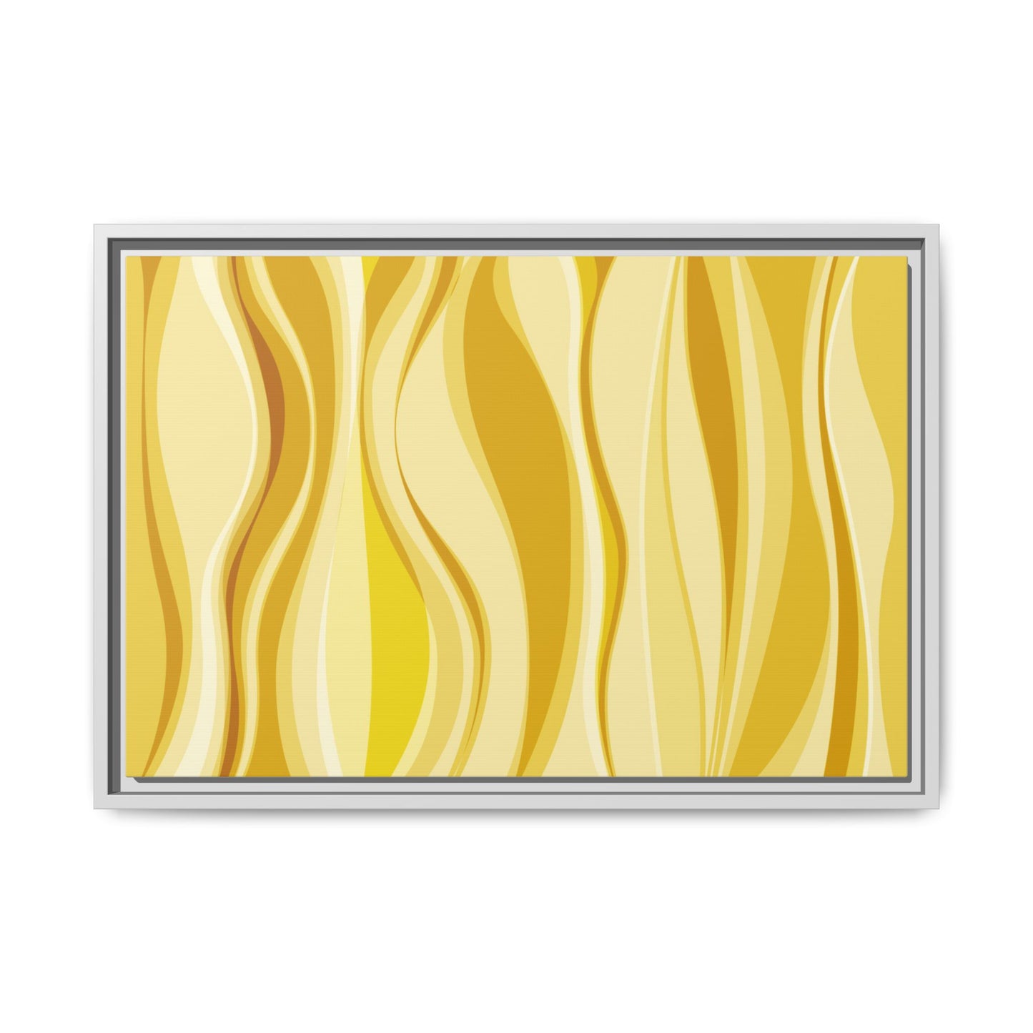 Modern Abstract Framed Art Print, Yellow Wave Canvas, Home Décor, Wall Art, Minimalist Design, Gift for Her, Art for Living Room
