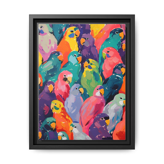 Vibrant Bird Canvas Print, Colorful Wall Art, Framed Canvas, Home Decor, Animal Lover Gift, Bold Artwork, Tropical Vibe