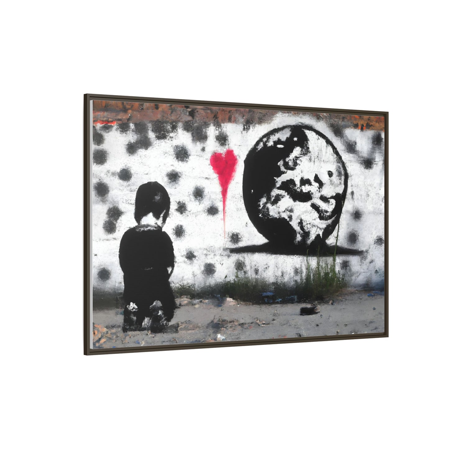 Framed Matte Canvas Art - Love for the World - Wall Decor for Home and Office