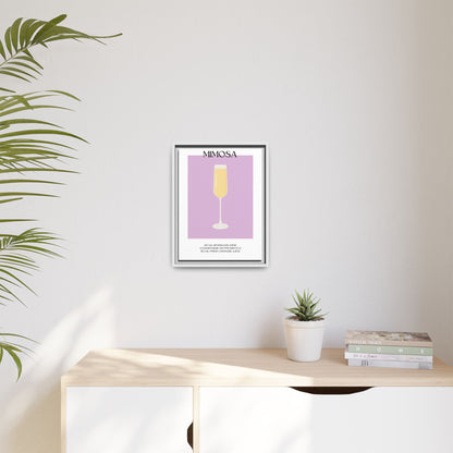 Mimosa Recipe Canvas Wall Art, Framed Home Decor, Kitchen Wall Art, Brunch Decoration, Gift for Foodies, Modern Art Print