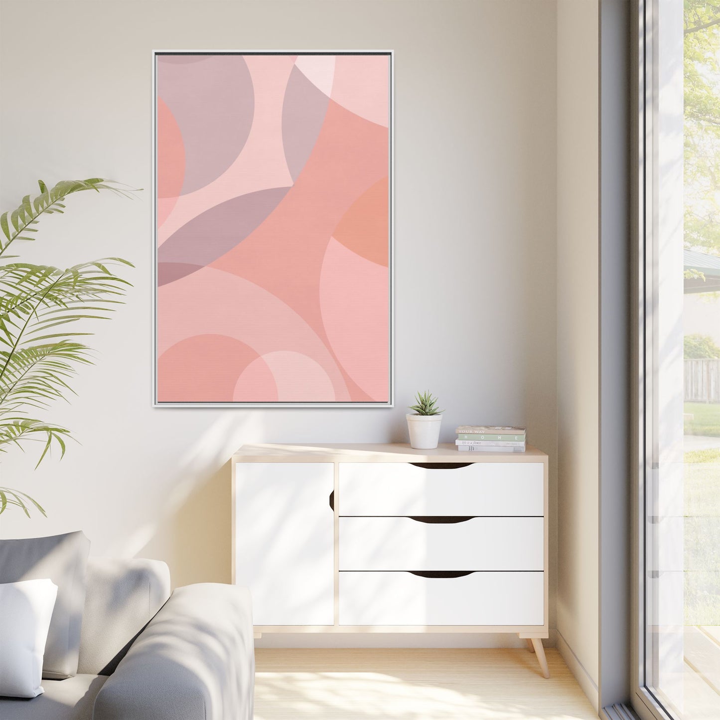 Modern Abstract Canvas Art Print - Multi-color Framed Decor
