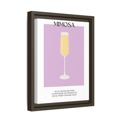 Mimosa Recipe Canvas Wall Art, Framed Home Decor, Kitchen Wall Art, Brunch Decoration, Gift for Foodies, Modern Art Print