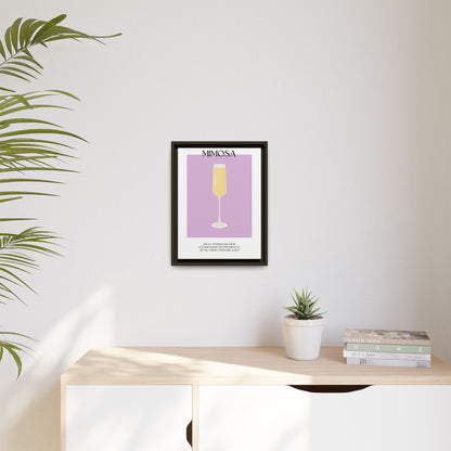 Mimosa Recipe Canvas Wall Art, Framed Home Decor, Kitchen Wall Art, Brunch Decoration, Gift for Foodies, Modern Art Print