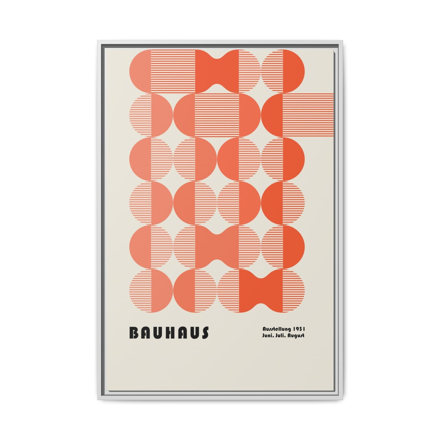Modern Bauhaus Art Print - Framed Matte Canvas Decor