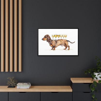 Dachshund Drink Art Print, Framed Wall Decor, Dog Lovers Gift, Pet Lover Decor, Funny Dog Art, Home Bar Decoration