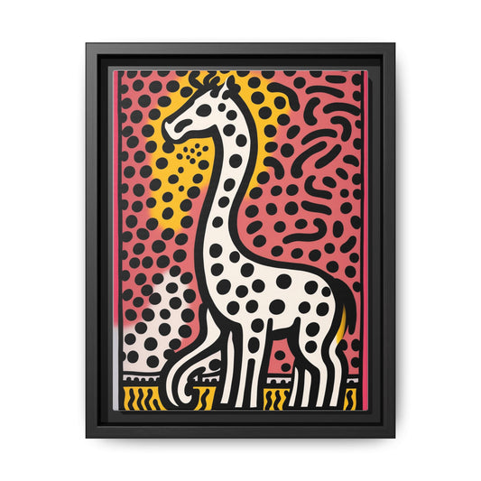 Colorful Giraffe Art Print, Modern Wall Decor, Animal Lover Gift, Gallery Framed Canvas, Vibrant Home Decoration
