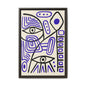 Abstract Line Art Canvas Print - Modern Black and Purple Framed Artwork