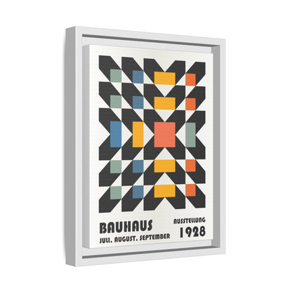 Bauhaus-Inspired Framed Canvas Art - Retro Multi-Color Wall Decor
