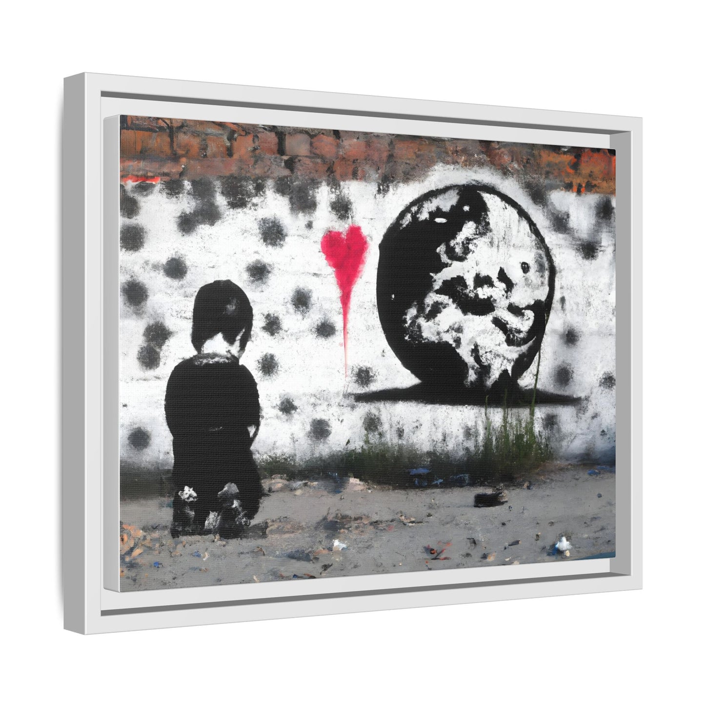 Framed Matte Canvas Art - Love for the World - Wall Decor for Home and Office