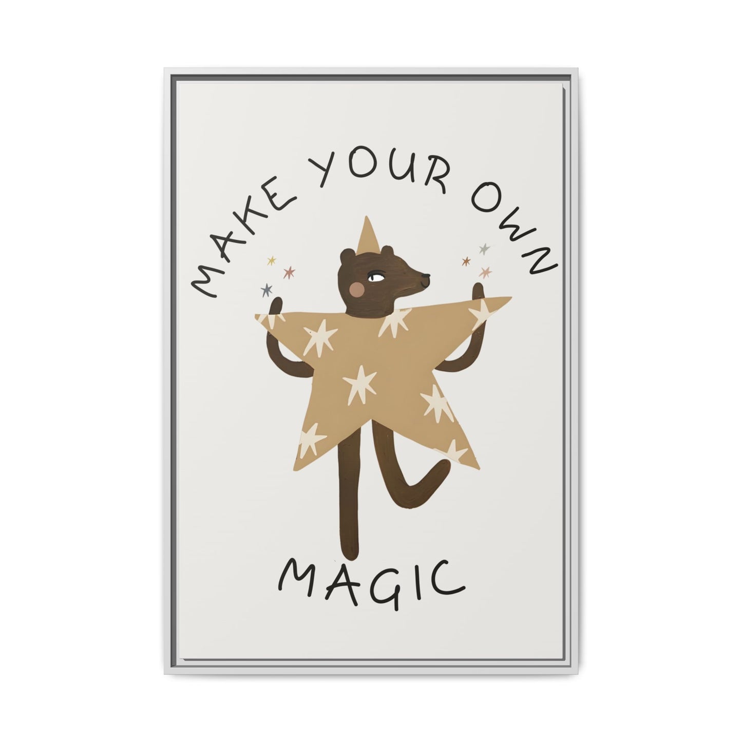 Magic-Inspiring Framed Canvas Art | Home Decor, Wall Art, Inspirational Gift, Bear Decor, Kids Room Artwork