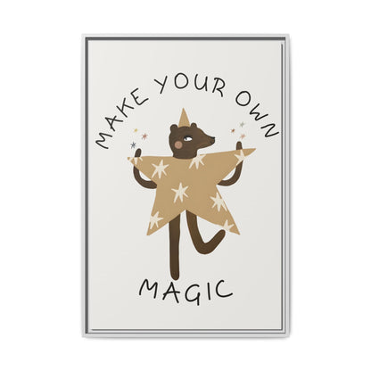 Magic-Inspiring Framed Canvas Art | Home Decor, Wall Art, Inspirational Gift, Bear Decor, Kids Room Artwork