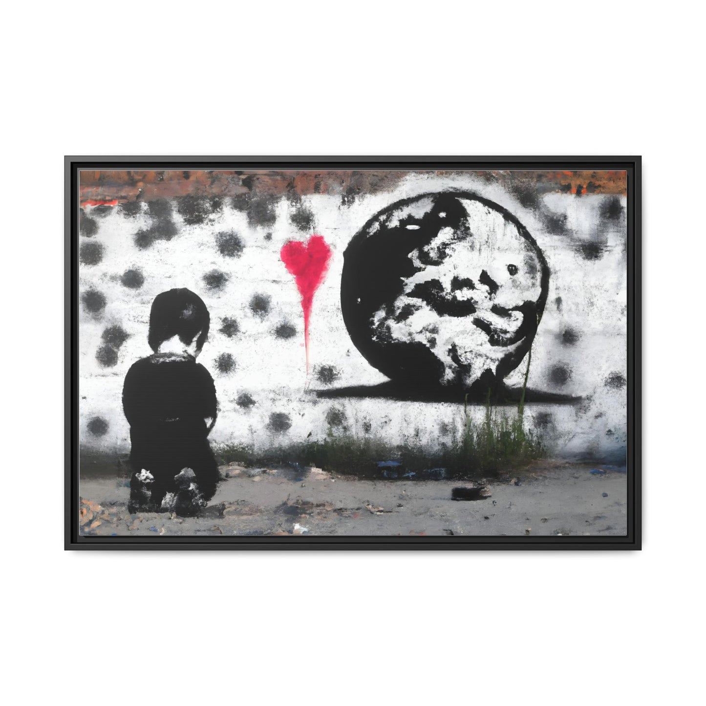 Framed Matte Canvas Art - Love for the World - Wall Decor for Home and Office