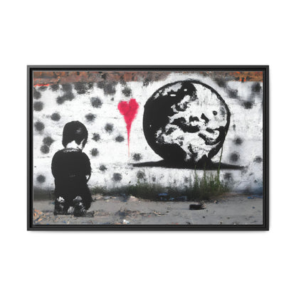 Framed Matte Canvas Art - Love for the World - Wall Decor for Home and Office