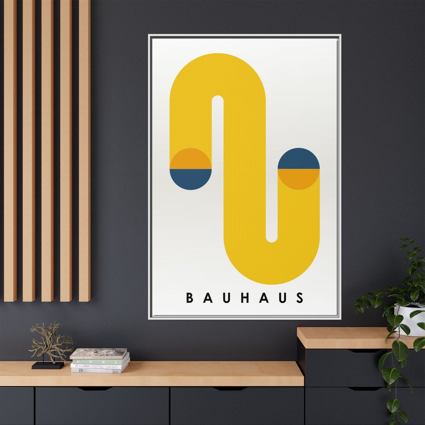 Bauhaus-Inspired Framed Matte Canvas Art - Modern Wall Decor