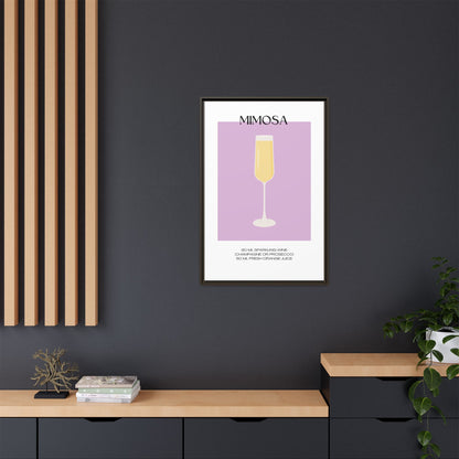Mimosa Recipe Canvas Wall Art, Framed Home Decor, Kitchen Wall Art, Brunch Decoration, Gift for Foodies, Modern Art Print