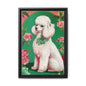Framed Poodle Canvas Art - Floral Pet Decor for Dog Lovers
