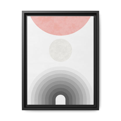 Minimalist Framed Matte Canvas Print - Abstract Circle & Gradient Design
