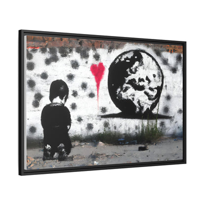 Framed Matte Canvas Art - Love for the World - Wall Decor for Home and Office