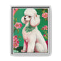 Framed Poodle Canvas Art - Floral Pet Decor for Dog Lovers