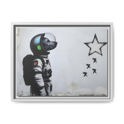 Astronaut Wall Art - Framed Matte Canvas Print for Dreamers and Space Enthusiasts