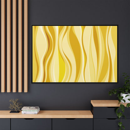 Modern Abstract Framed Art Print, Yellow Wave Canvas, Home Décor, Wall Art, Minimalist Design, Gift for Her, Art for Living Room