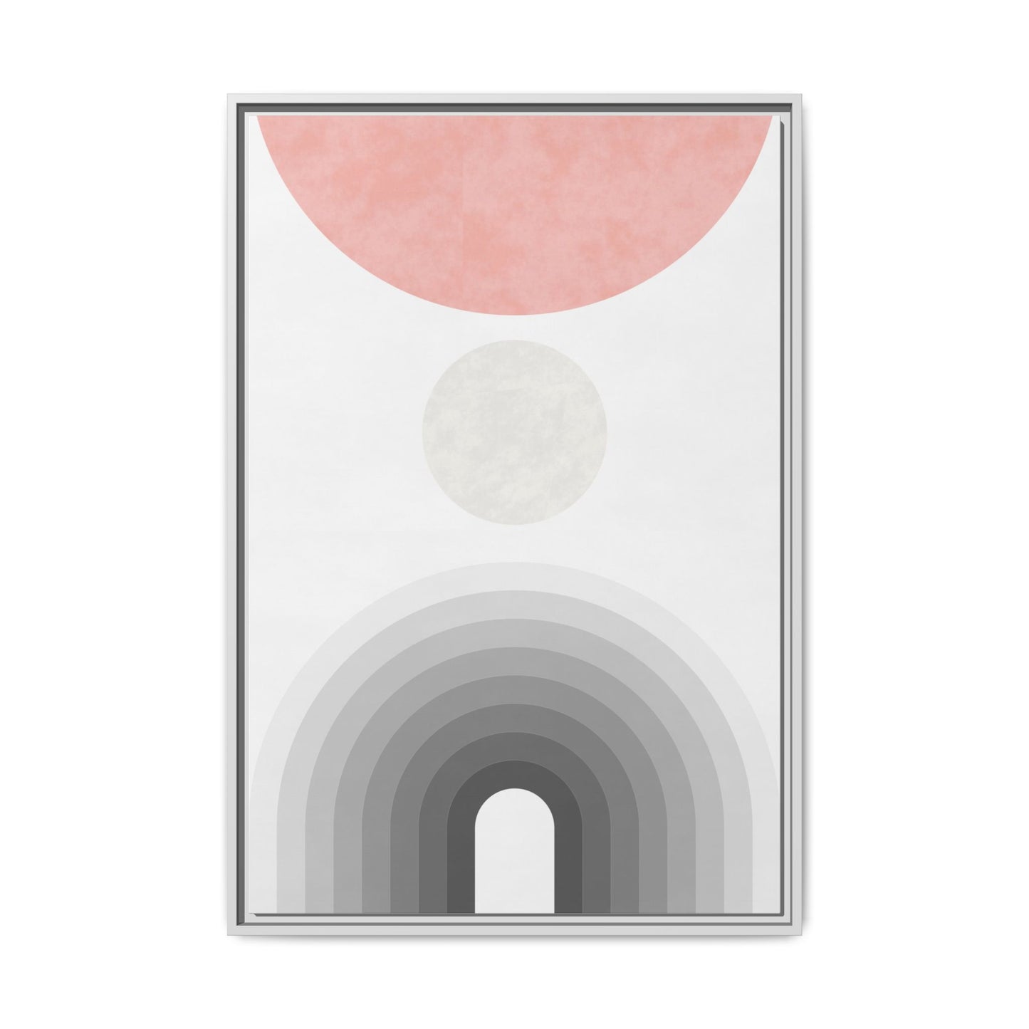 Minimalist Framed Matte Canvas Print - Abstract Circle & Gradient Design