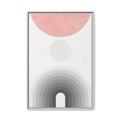 Minimalist Framed Matte Canvas Print - Abstract Circle & Gradient Design
