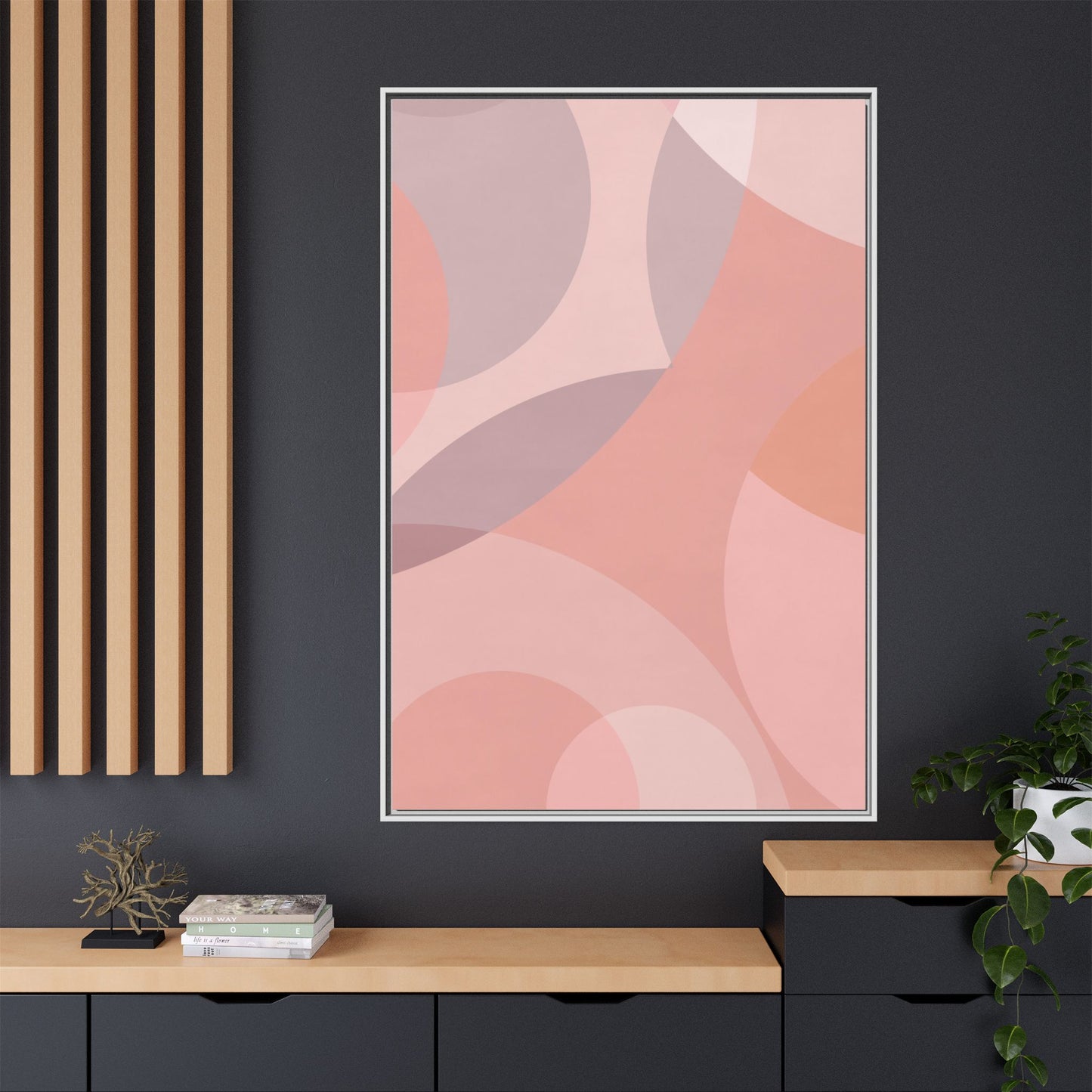 Modern Abstract Canvas Art Print - Multi-color Framed Decor