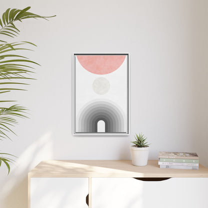 Minimalist Framed Matte Canvas Print - Abstract Circle & Gradient Design
