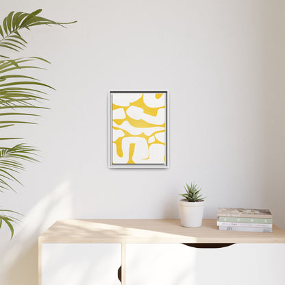Abstract Yellow Art Print - Framed Matte Canvas Wall Decor