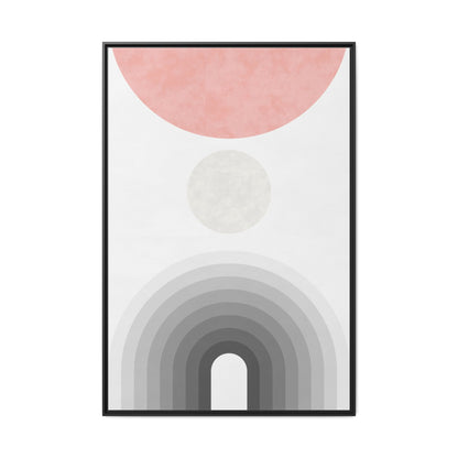 Minimalist Framed Matte Canvas Print - Abstract Circle & Gradient Design