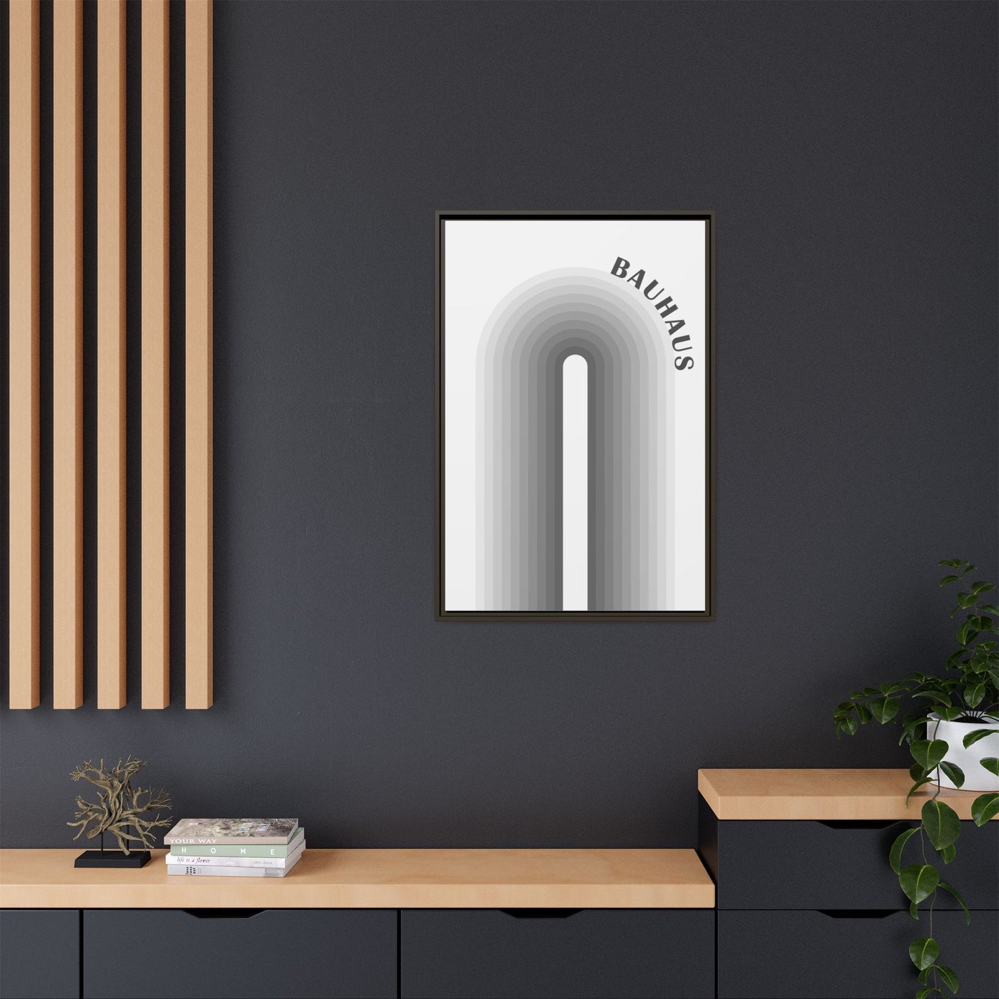 Bauhaus Framed Matte Canvas Art - Modern Geometric Wall Decor