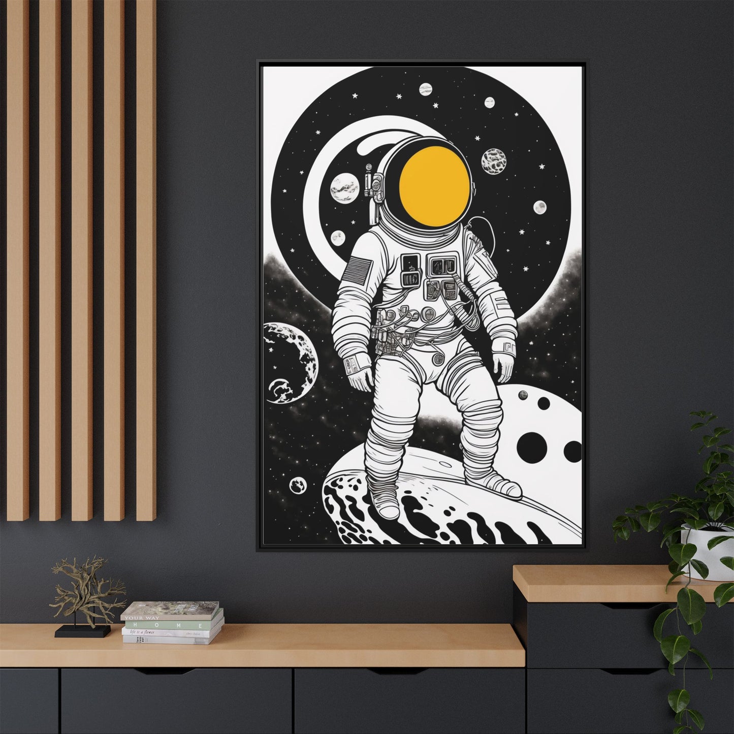 Astronaut Canvas Print, Cosmic Wall Art, Space Decor for Kids, Modern Home Decoration, Gift for Space Enthusiasts, Unique Astronaut Wall Art