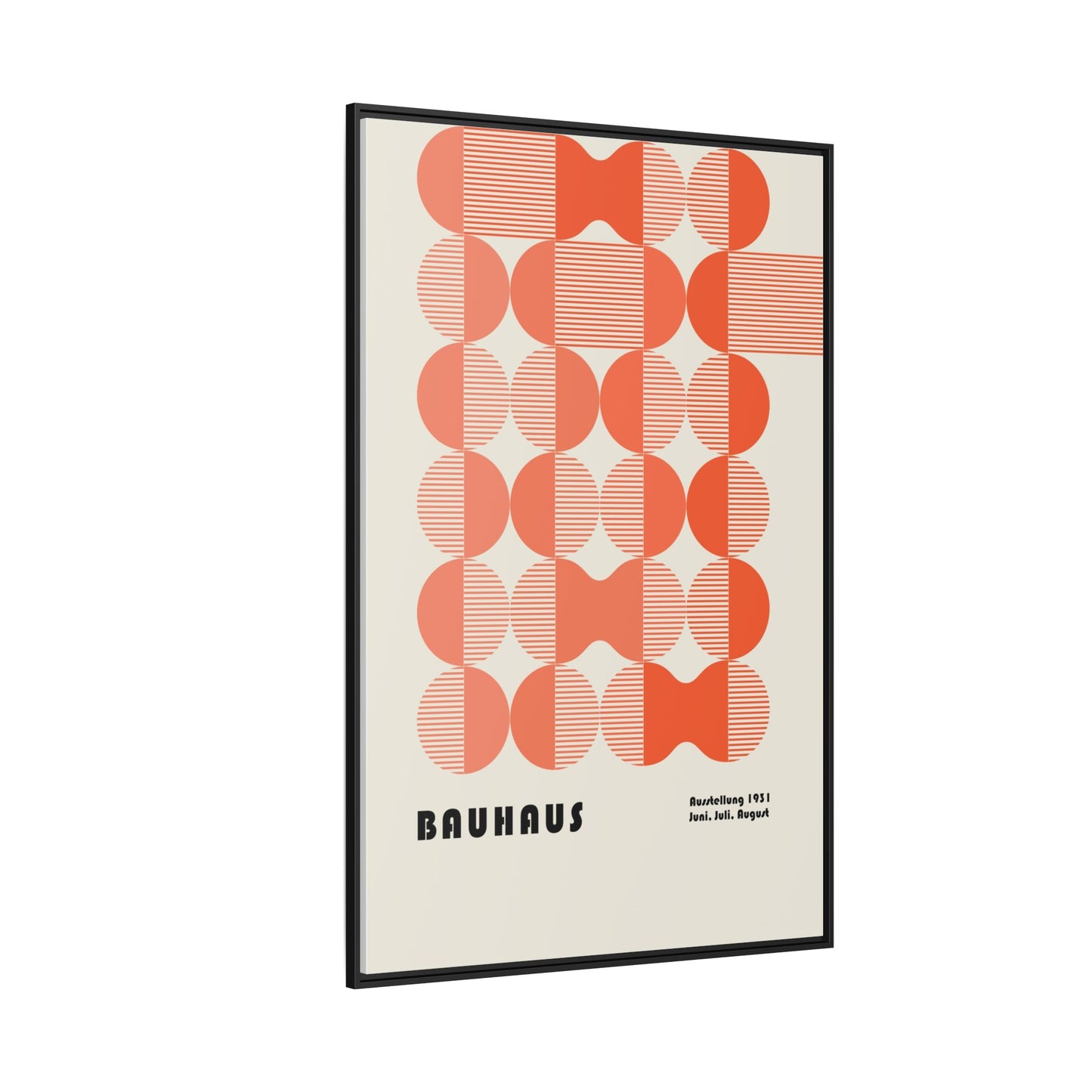 Modern Bauhaus Art Print - Framed Matte Canvas Decor