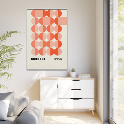 Modern Bauhaus Art Print - Framed Matte Canvas Decor
