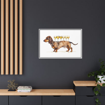 Dachshund Drink Art Print, Framed Wall Decor, Dog Lovers Gift, Pet Lover Decor, Funny Dog Art, Home Bar Decoration
