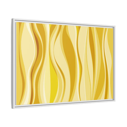 Modern Abstract Framed Art Print, Yellow Wave Canvas, Home Décor, Wall Art, Minimalist Design, Gift for Her, Art for Living Room