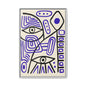 Abstract Line Art Canvas Print - Modern Black and Purple Framed Artwork