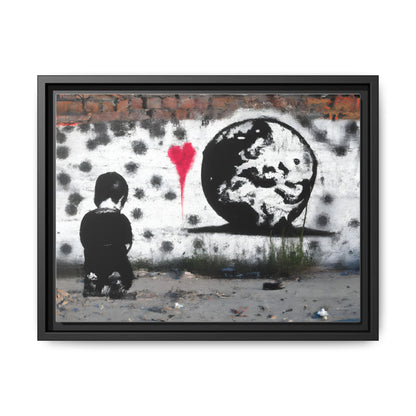 Framed Matte Canvas Art - Love for the World - Wall Decor for Home and Office