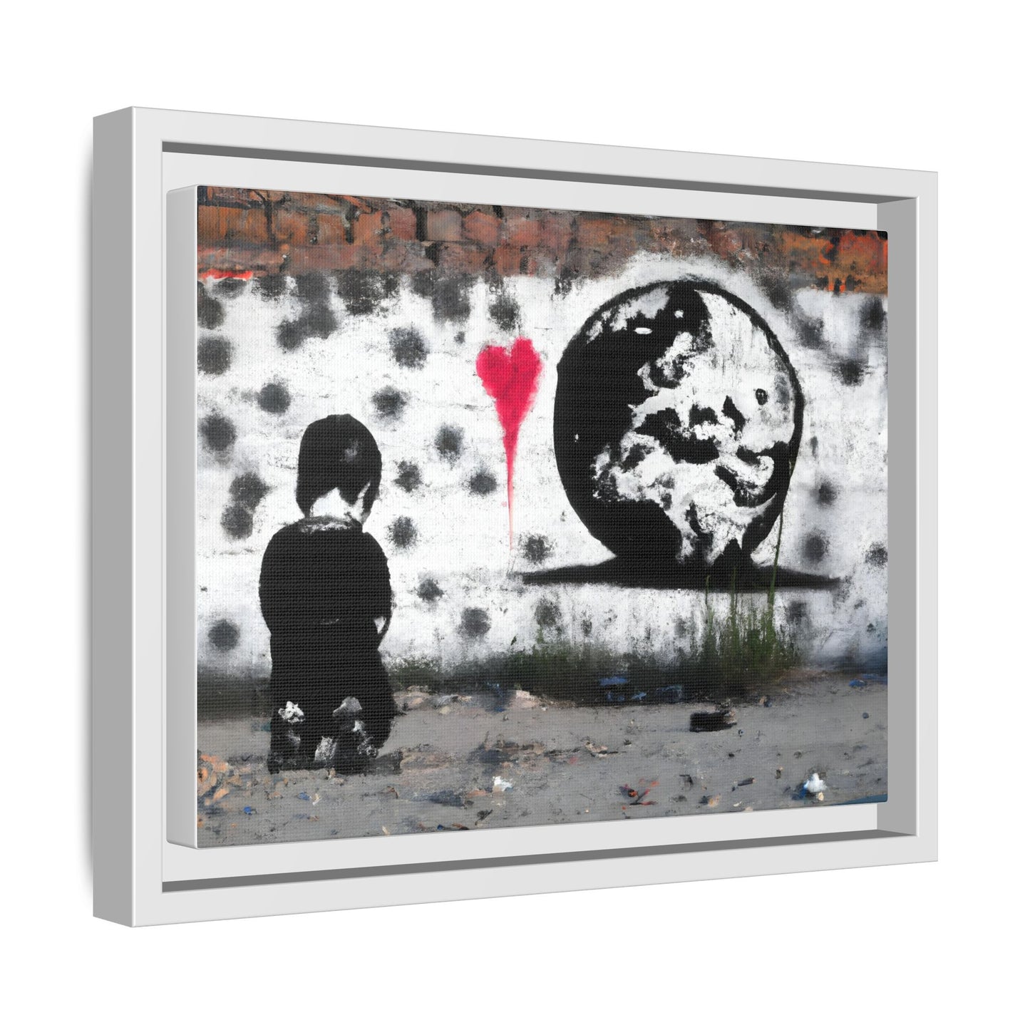 Framed Matte Canvas Art - Love for the World - Wall Decor for Home and Office