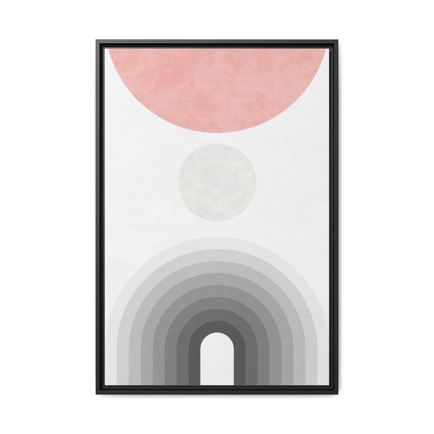 Minimalist Framed Matte Canvas Print - Abstract Circle & Gradient Design