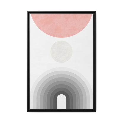 Minimalist Framed Matte Canvas Print - Abstract Circle & Gradient Design