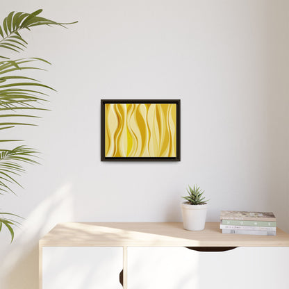 Modern Abstract Framed Art Print, Yellow Wave Canvas, Home Décor, Wall Art, Minimalist Design, Gift for Her, Art for Living Room