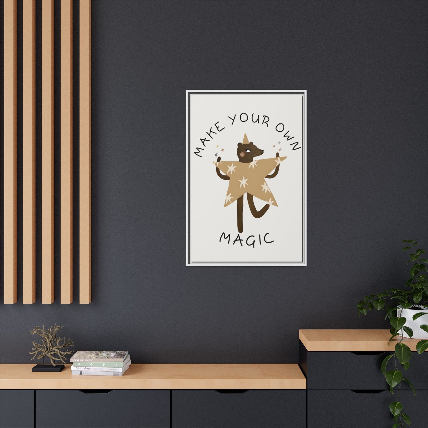Magic-Inspiring Framed Canvas Art | Home Decor, Wall Art, Inspirational Gift, Bear Decor, Kids Room Artwork