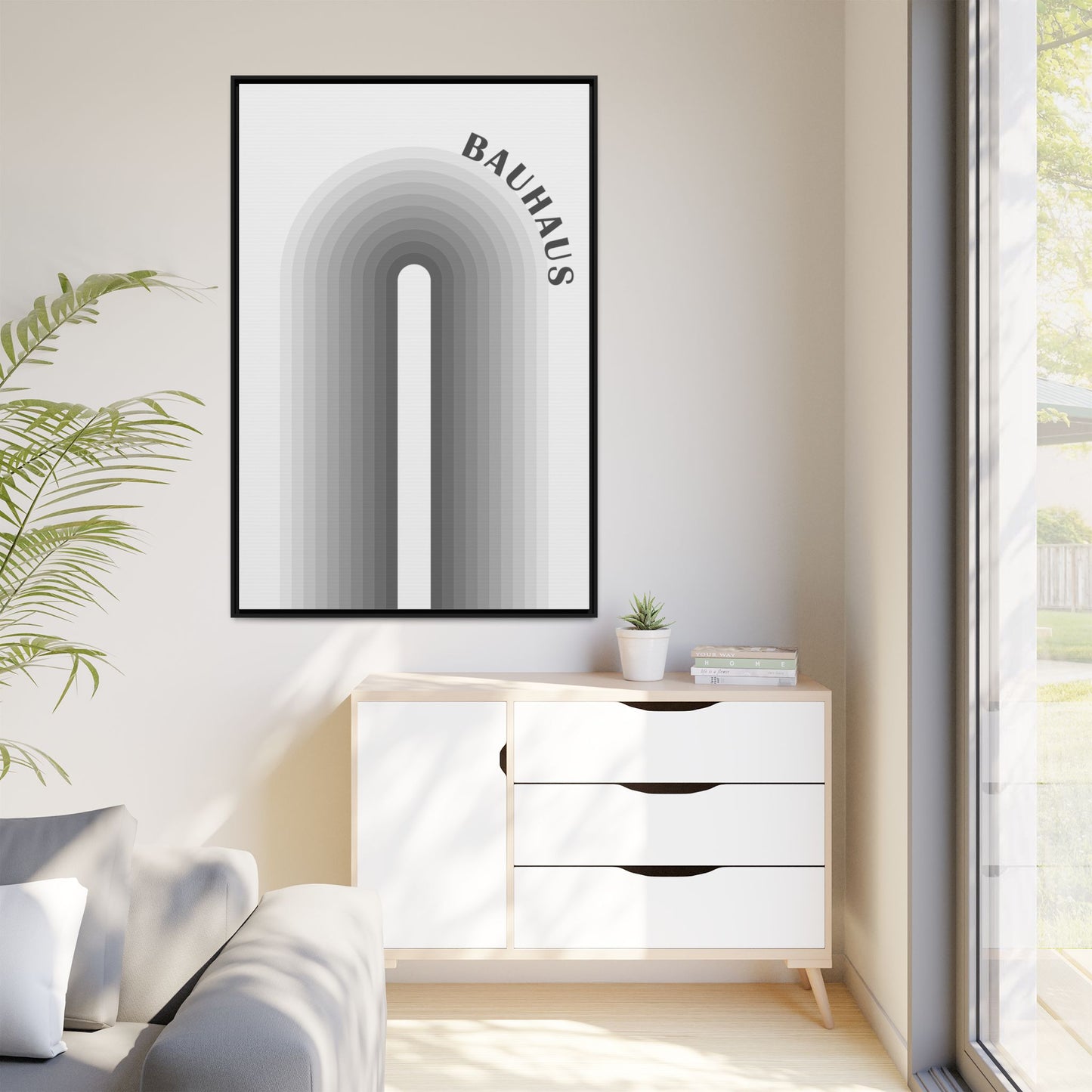 Bauhaus Framed Matte Canvas Art - Modern Geometric Wall Decor