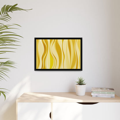 Modern Abstract Framed Art Print, Yellow Wave Canvas, Home Décor, Wall Art, Minimalist Design, Gift for Her, Art for Living Room
